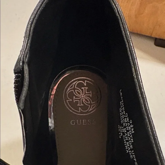 New Without Tag Guess Black Peep-Toe Heeled Boots 91/2 - Picture 7 of 9